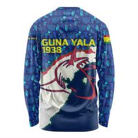 Indigenous Regions of Panama Guna Yala Long Sleeve Shirt with Regional Map Lobster Graphic and Coral Pattern 1938 - Wonder Print Shop