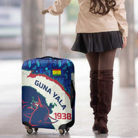 Indigenous Regions of Panama Guna Yala Luggage Cover with Regional Map Lobster Graphic and Coral Pattern 1938 - Wonder Print Shop