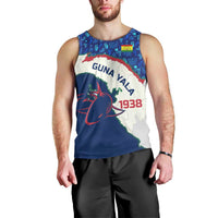 Indigenous Regions of Panama Guna Yala Men Tank Top with Regional Map Lobster Graphic and Coral Pattern 1938 - Wonder Print Shop