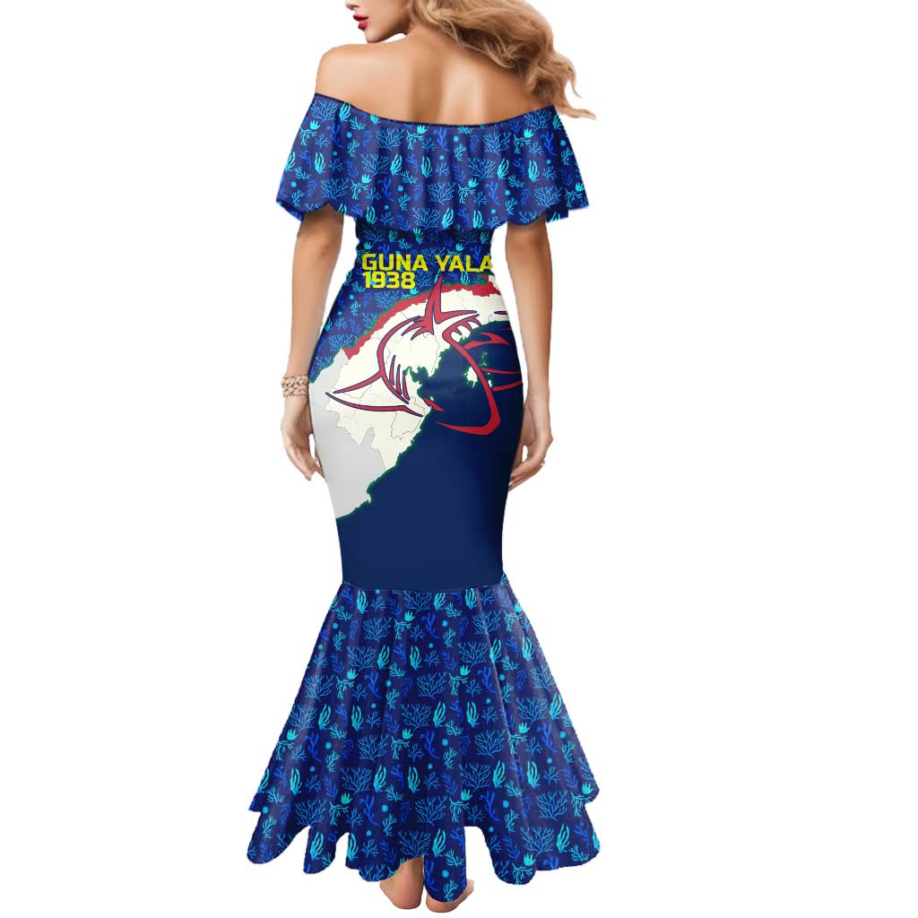 Indigenous Regions of Panama Guna Yala Mermaid Dress with Regional Map Lobster Graphic and Coral Pattern 1938 - Wonder Print Shop