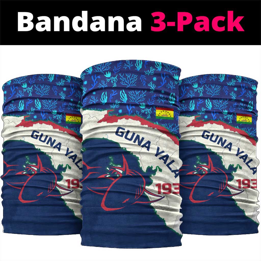 Indigenous Regions of Panama Guna Yala Neck Gaiter with Regional Map Lobster Graphic and Coral Pattern 1938 - Wonder Print Shop