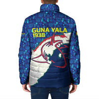 Indigenous Regions of Panama Guna Yala Padded Jacket with Regional Map Lobster Graphic and Coral Pattern 1938 - Wonder Print Shop