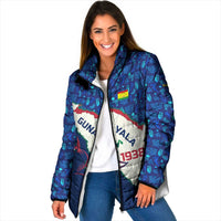 Indigenous Regions of Panama Guna Yala Padded Jacket with Regional Map Lobster Graphic and Coral Pattern 1938 - Wonder Print Shop