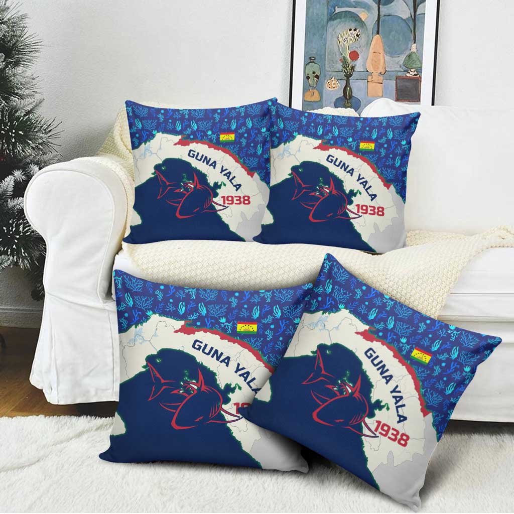 Indigenous Regions of Panama Guna Yala Pillow Cover with Regional Map Lobster Graphic and Coral Pattern 1938 - Wonder Print Shop