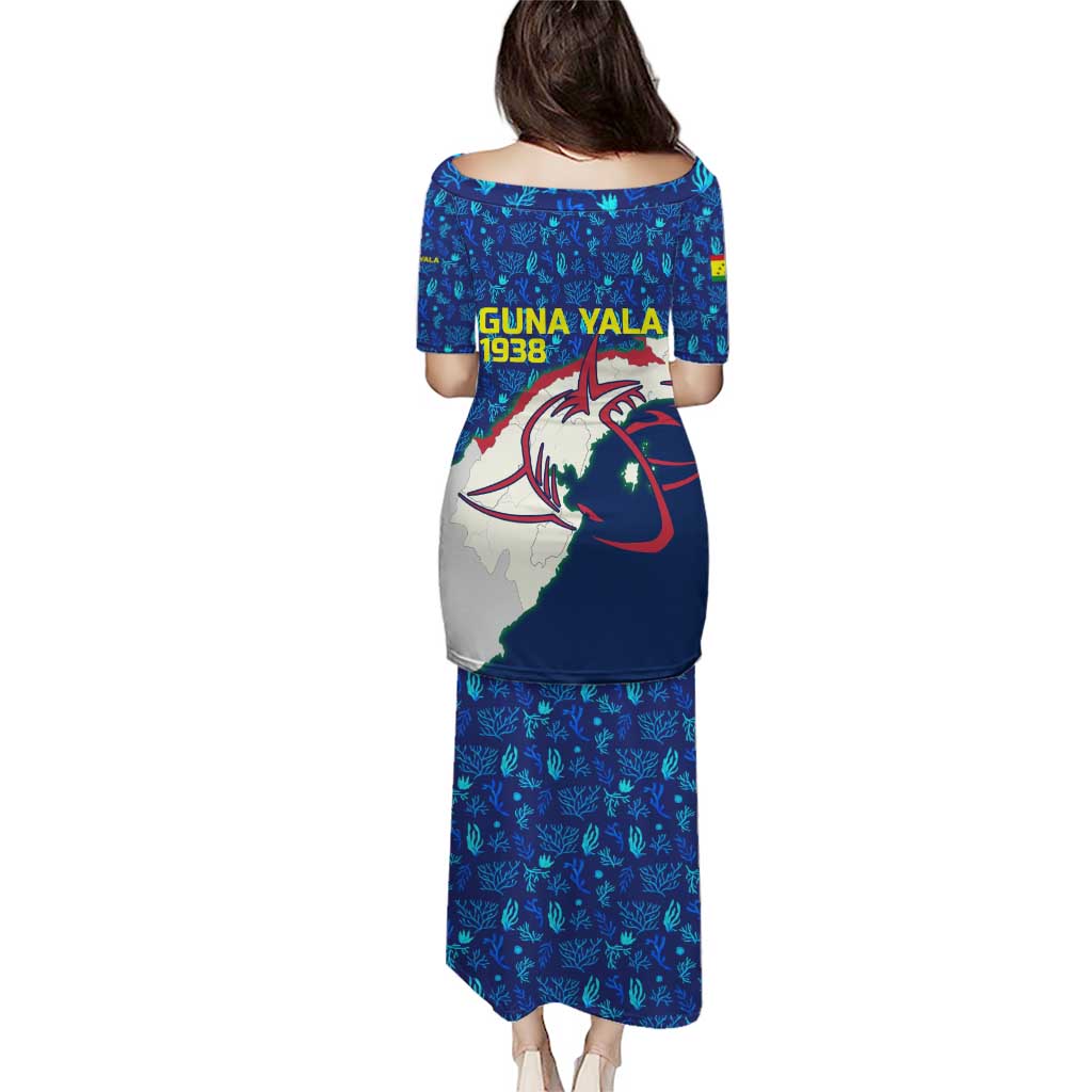 Indigenous Regions of Panama Guna Yala Puletasi with Regional Map Lobster Graphic and Coral Pattern 1938 - Wonder Print Shop