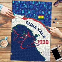 Indigenous Regions of Panama Guna Yala Puzzle with Regional Map Lobster Graphic and Coral Pattern 1938 - Wonder Print Shop