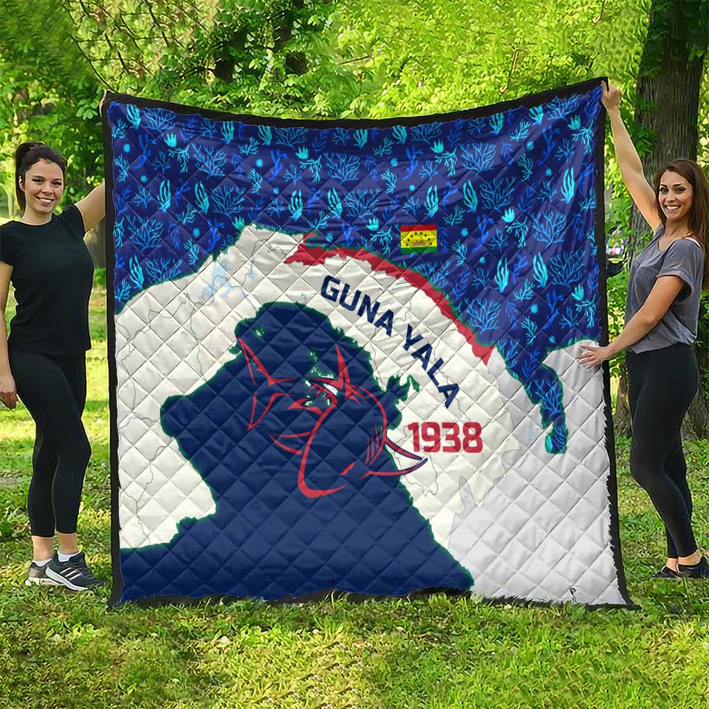 Indigenous Regions of Panama Guna Yala Quilt with Regional Map Lobster Graphic and Coral Pattern 1938 - Wonder Print Shop