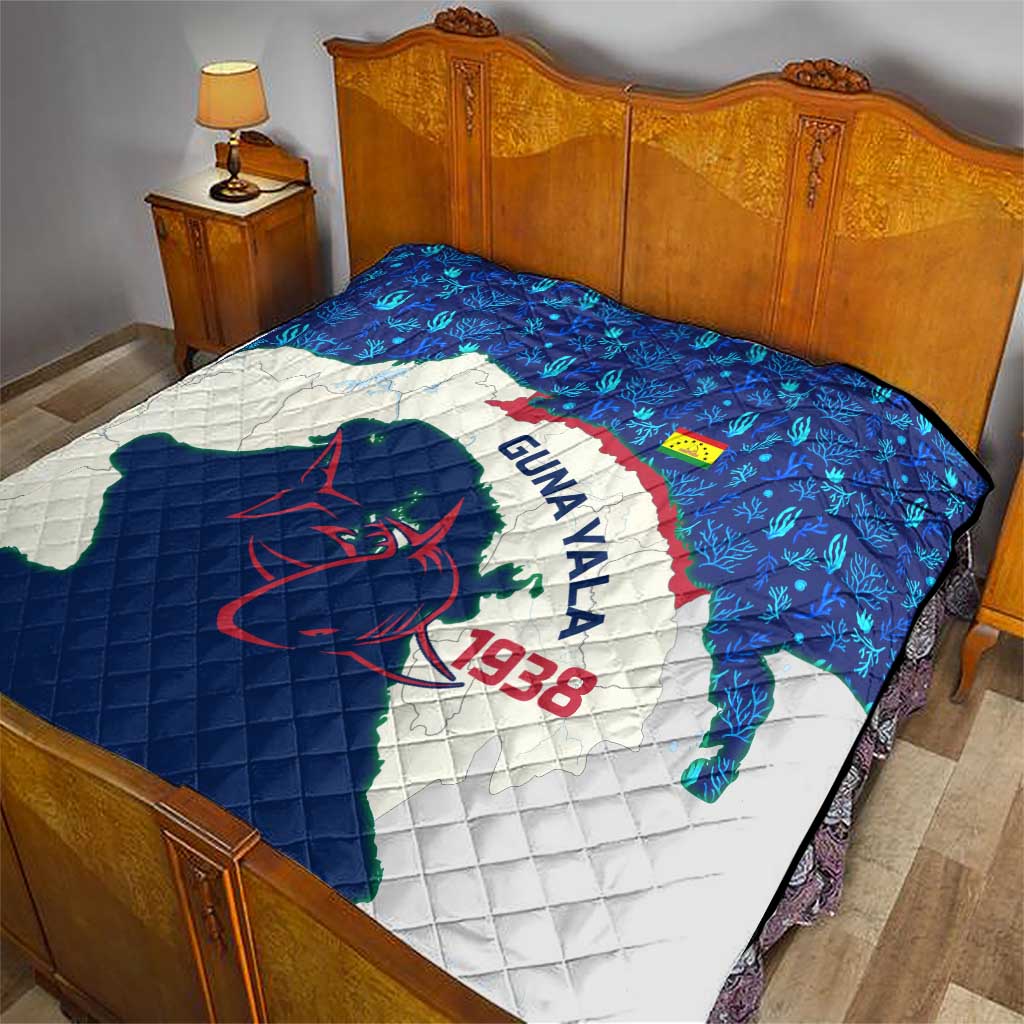 Indigenous Regions of Panama Guna Yala Quilt with Regional Map Lobster Graphic and Coral Pattern 1938 - Wonder Print Shop