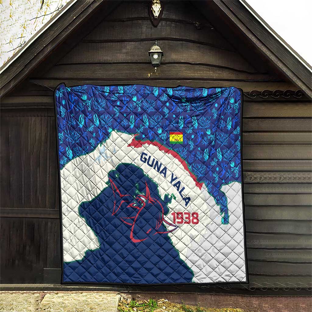 Indigenous Regions of Panama Guna Yala Quilt with Regional Map Lobster Graphic and Coral Pattern 1938 - Wonder Print Shop