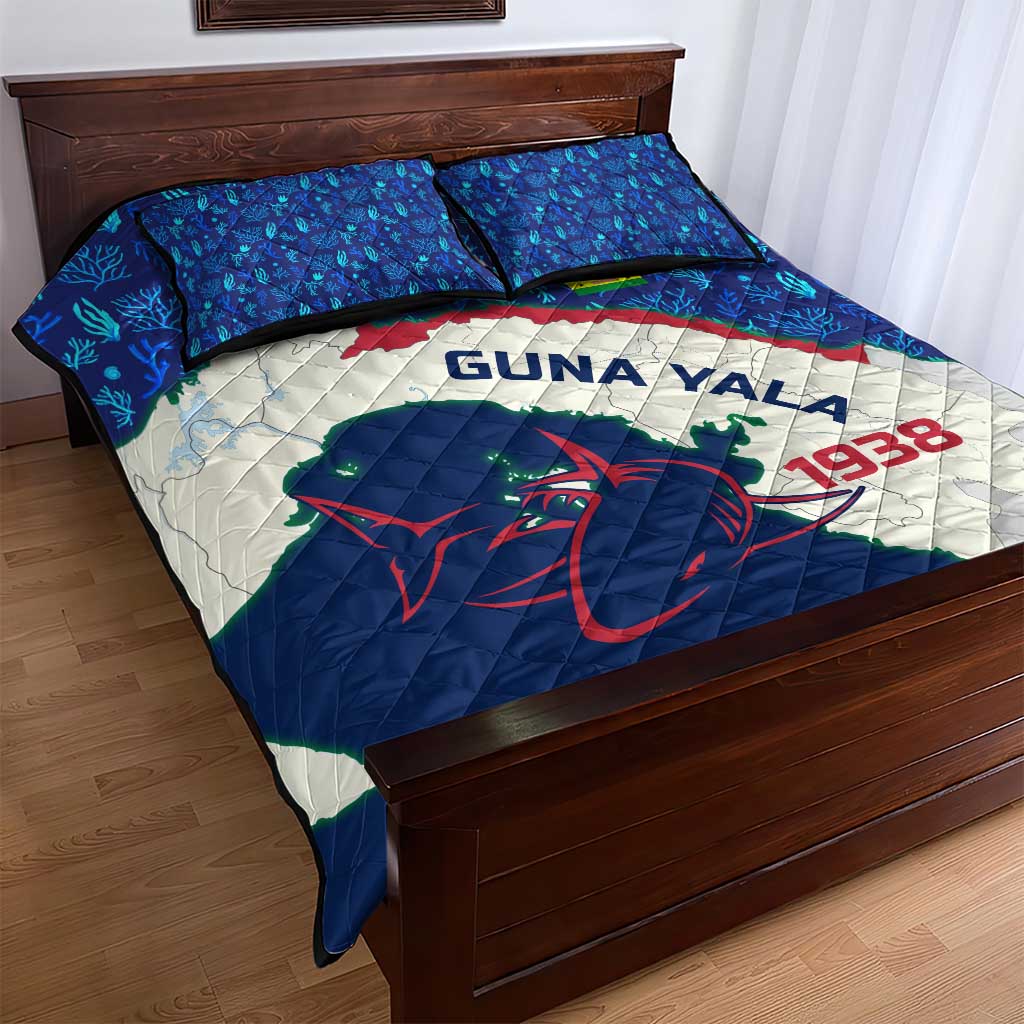 Indigenous Regions of Panama Guna Yala Quilt Bed Set with Regional Map Lobster Graphic and Coral Pattern 1938 - Wonder Print Shop
