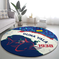 Indigenous Regions of Panama Guna Yala Round Carpet with Regional Map Lobster Graphic and Coral Pattern 1938 - Wonder Print Shop