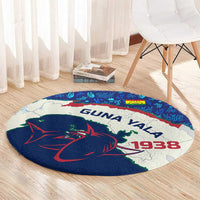 Indigenous Regions of Panama Guna Yala Round Carpet with Regional Map Lobster Graphic and Coral Pattern 1938 - Wonder Print Shop