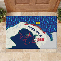 Indigenous Regions of Panama Guna Yala Rubber Doormat with Regional Map Lobster Graphic and Coral Pattern 1938 - Wonder Print Shop