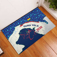 Indigenous Regions of Panama Guna Yala Rubber Doormat with Regional Map Lobster Graphic and Coral Pattern 1938 - Wonder Print Shop