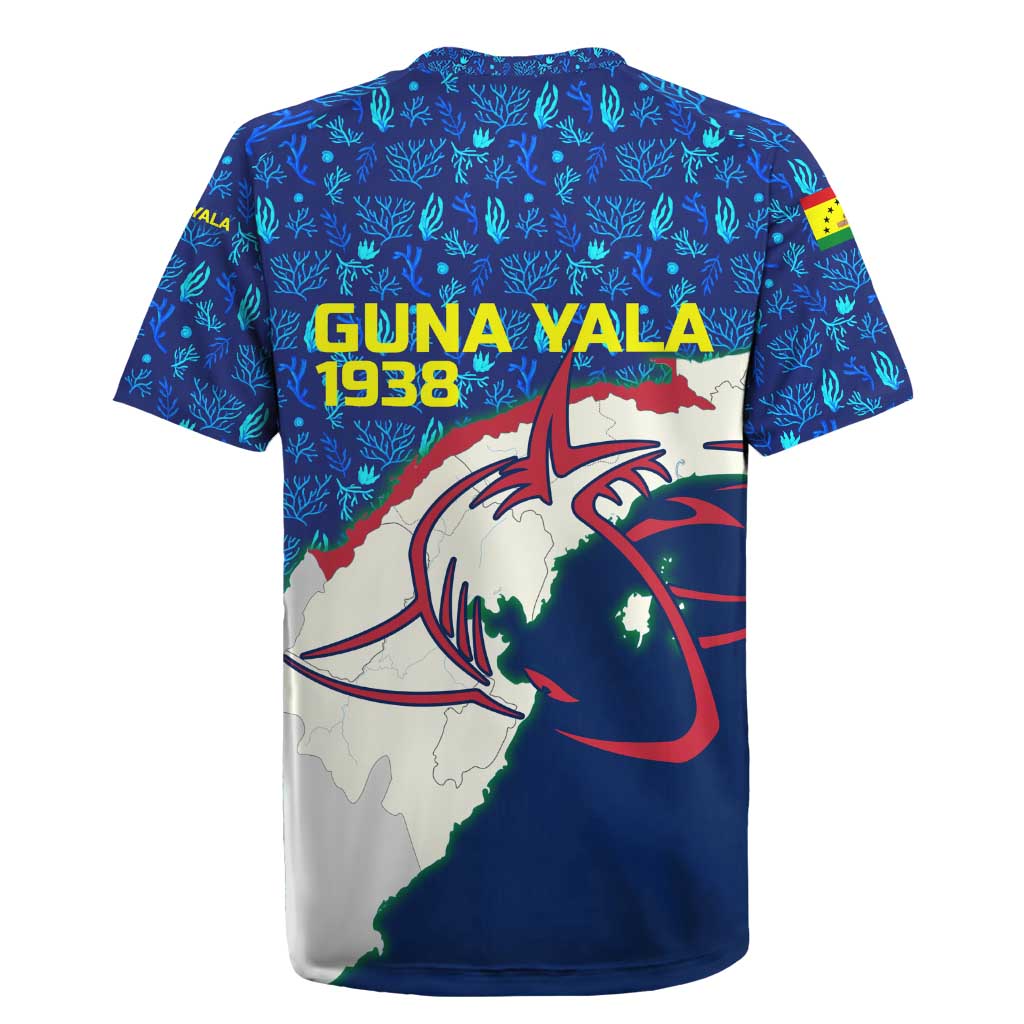 Indigenous Regions of Panama Guna Yala Rugby Jersey with Regional Map Lobster Graphic and Coral Pattern 1938 - Wonder Print Shop