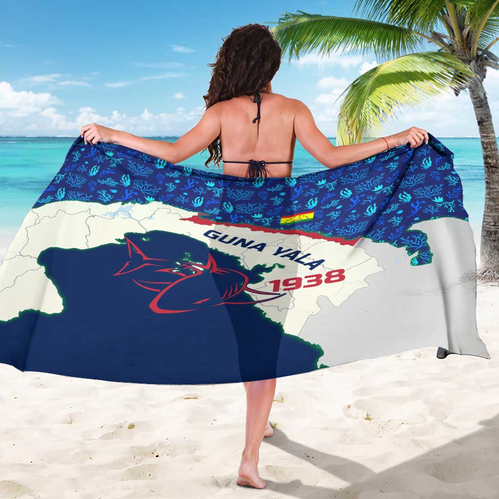 Indigenous Regions of Panama Guna Yala Sarong with Regional Map Lobster Graphic and Coral Pattern 1938 - Wonder Print Shop