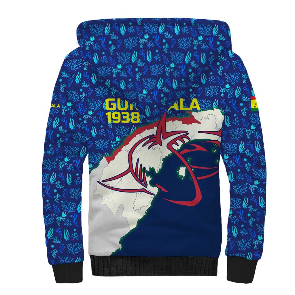 Indigenous Regions of Panama Guna Yala Sherpa Hoodie with Regional Map Lobster Graphic and Coral Pattern 1938 - Wonder Print Shop