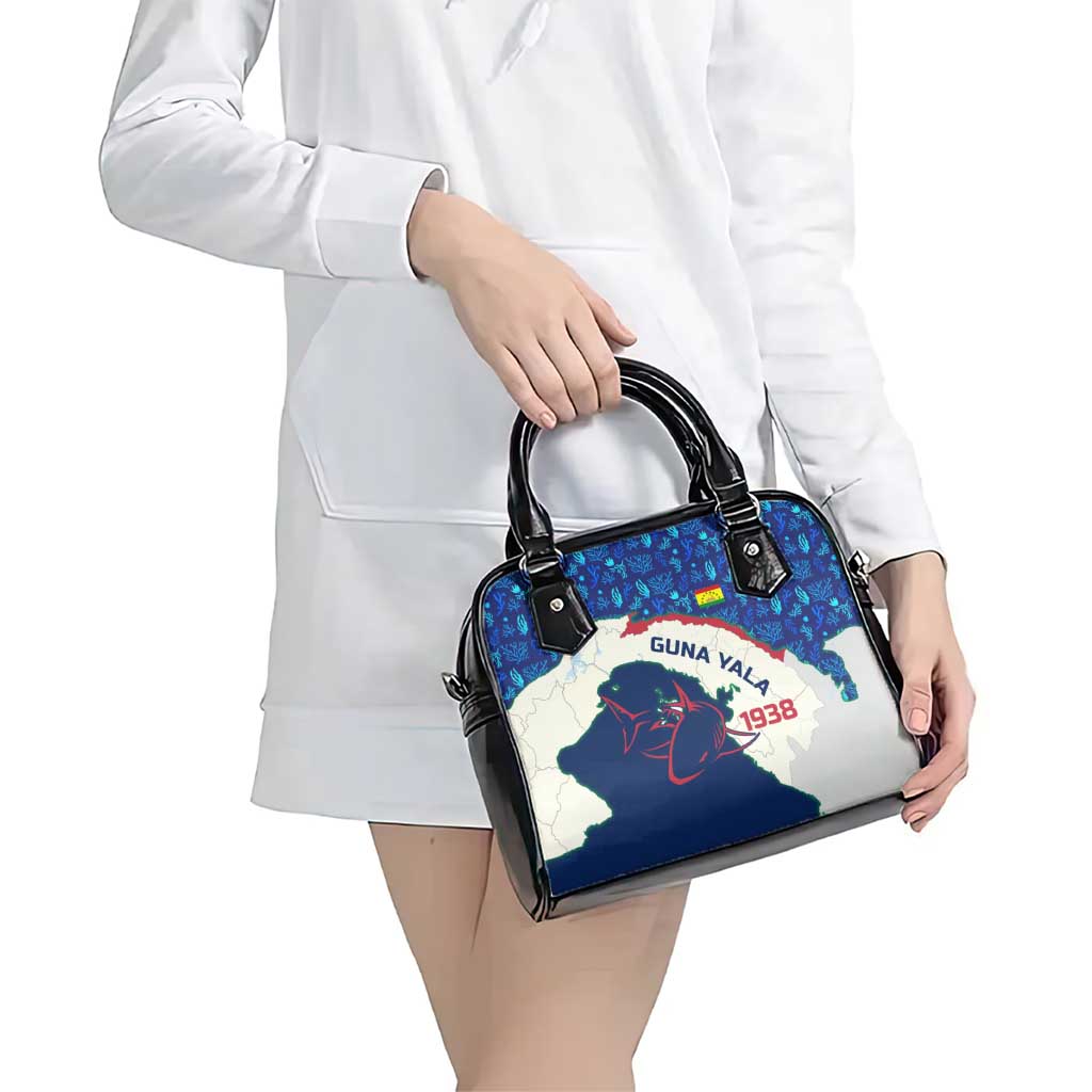 Indigenous Regions of Panama Guna Yala Shoulder Handbag with Regional Map Lobster Graphic and Coral Pattern 1938 - Wonder Print Shop