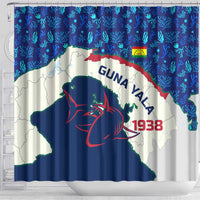 Indigenous Regions of Panama Guna Yala Shower Curtain with Regional Map Lobster Graphic and Coral Pattern 1938 - Wonder Print Shop