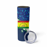 Indigenous Regions of Panama Guna Yala Skinny Tumbler with Regional Map Lobster Graphic and Coral Pattern 1938 - Wonder Print Shop