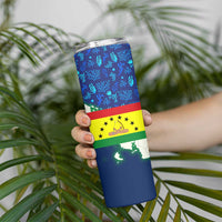 Indigenous Regions of Panama Guna Yala Skinny Tumbler with Regional Map Lobster Graphic and Coral Pattern 1938 - Wonder Print Shop