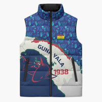 Indigenous Regions of Panama Guna Yala Sleeveless Puffer Jacket with Regional Map Lobster Graphic and Coral Pattern 1938 - Wonder Print Shop