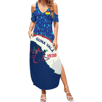 Indigenous Regions of Panama Guna Yala Summer Maxi Dress with Regional Map Lobster Graphic and Coral Pattern 1938 - Wonder Print Shop
