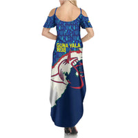 Indigenous Regions of Panama Guna Yala Summer Maxi Dress with Regional Map Lobster Graphic and Coral Pattern 1938 - Wonder Print Shop