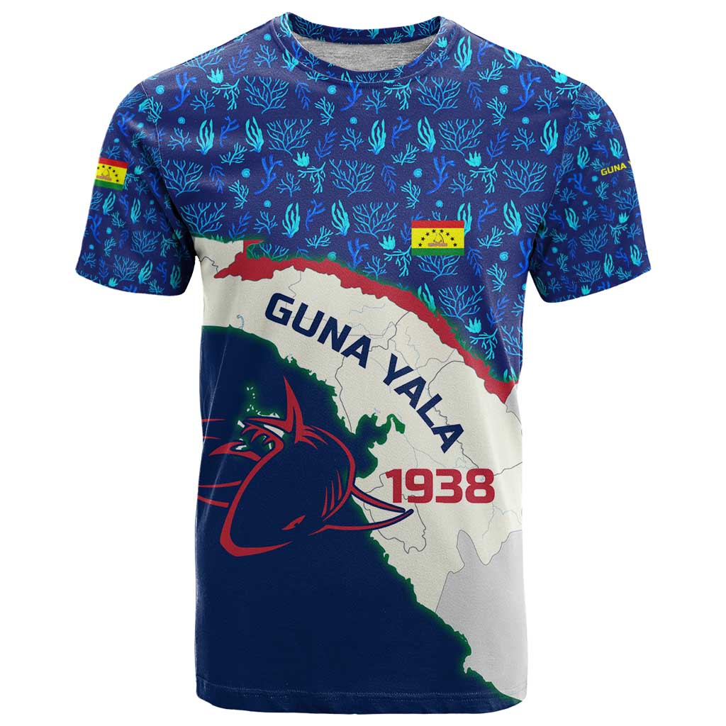 Indigenous Regions of Panama Guna Yala T Shirt with Regional Map Lobster Graphic and Coral Pattern 1938 - Wonder Print Shop
