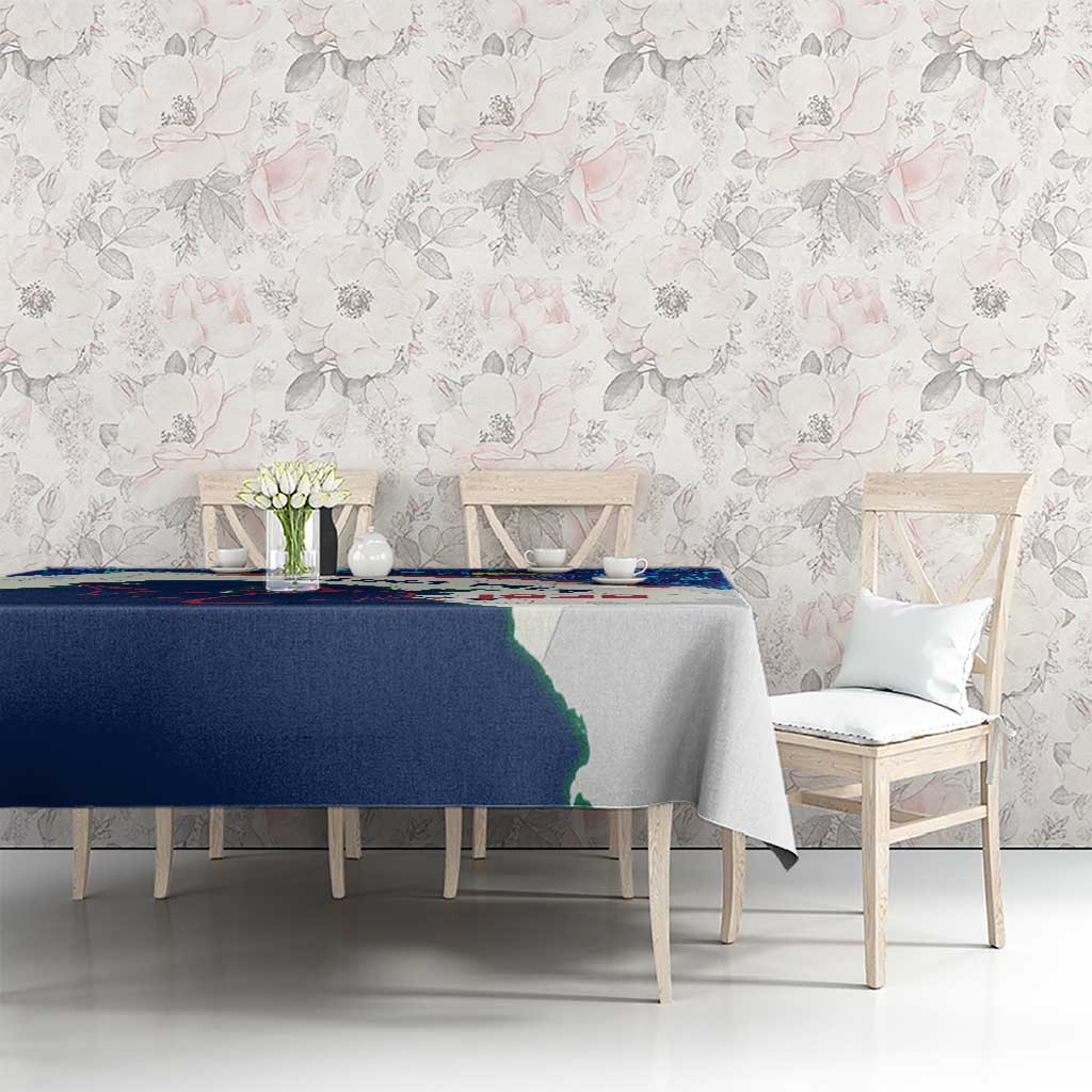 Indigenous Regions of Panama Guna Yala Tablecloth with Regional Map Lobster Graphic and Coral Pattern 1938 - Wonder Print Shop