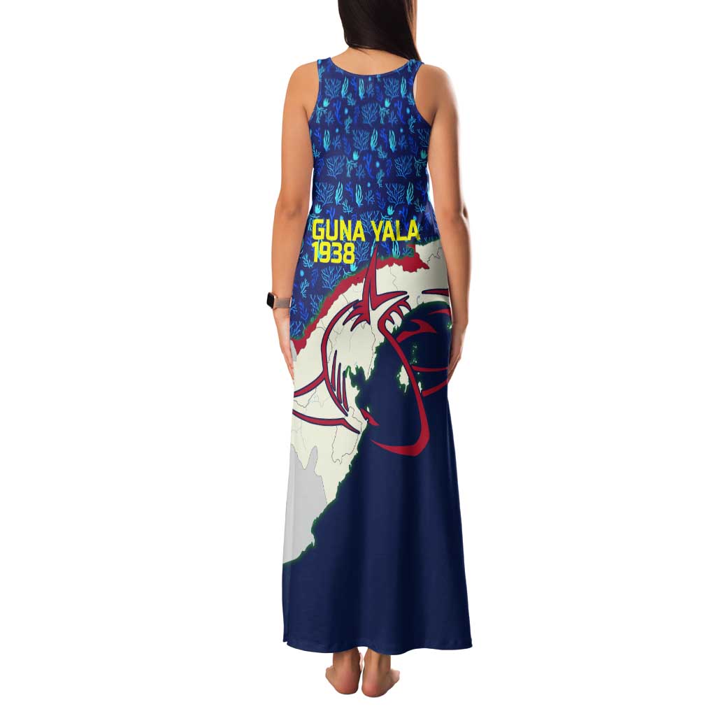 Indigenous Regions of Panama Guna Yala Tank Maxi Dress with Regional Map Lobster Graphic and Coral Pattern 1938 - Wonder Print Shop