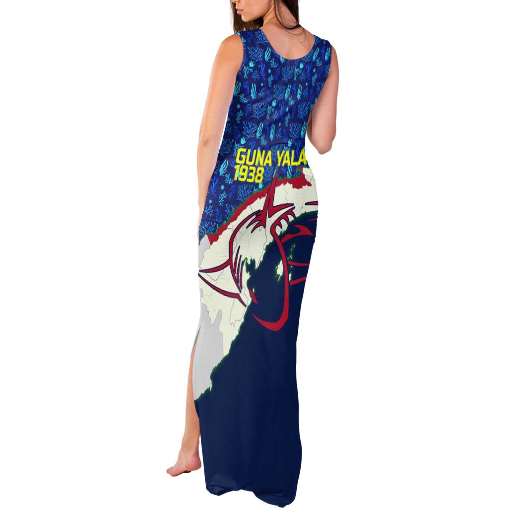 Indigenous Regions of Panama Guna Yala Tank Maxi Dress with Regional Map Lobster Graphic and Coral Pattern 1938 - Wonder Print Shop