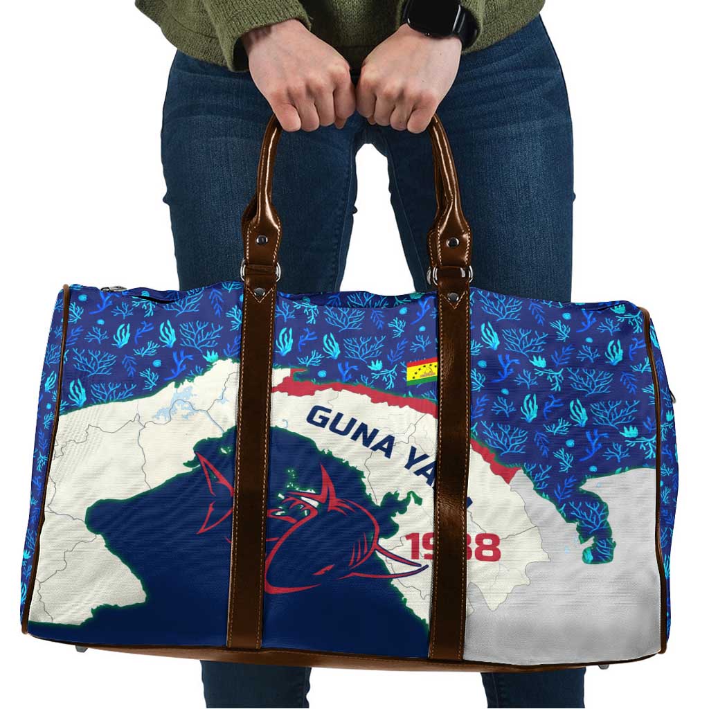Indigenous Regions of Panama Guna Yala Travel Bag with Regional Map Lobster Graphic and Coral Pattern 1938 - Wonder Print Shop