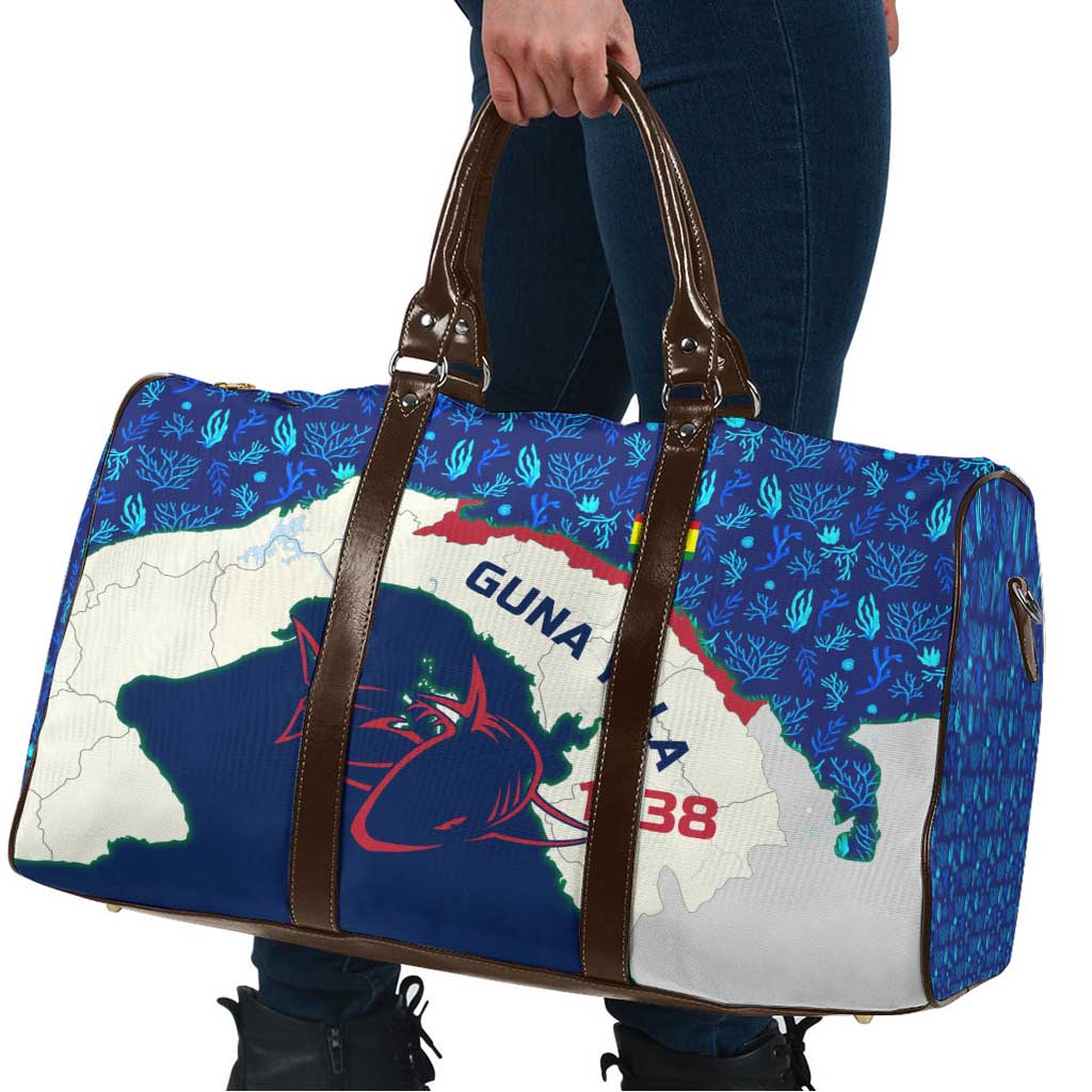 Indigenous Regions of Panama Guna Yala Travel Bag with Regional Map Lobster Graphic and Coral Pattern 1938 - Wonder Print Shop