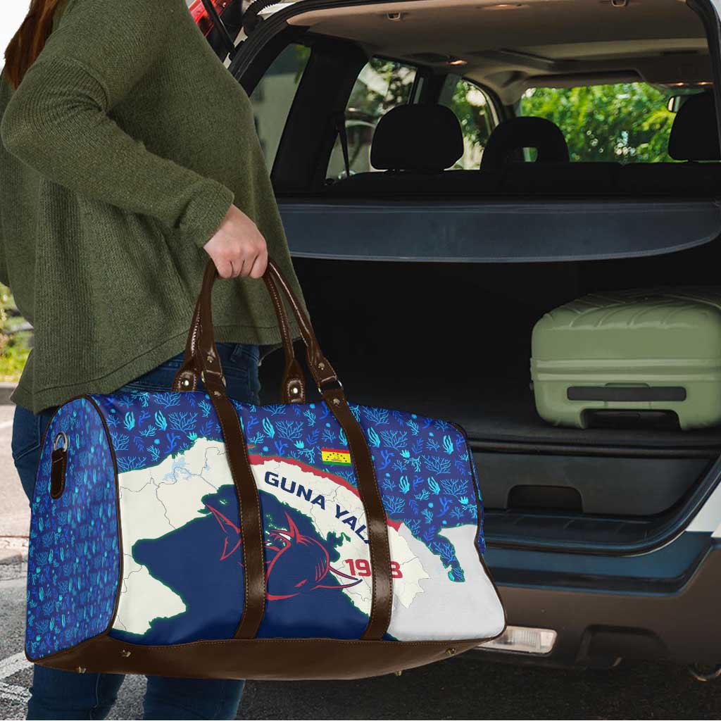 Indigenous Regions of Panama Guna Yala Travel Bag with Regional Map Lobster Graphic and Coral Pattern 1938 - Wonder Print Shop