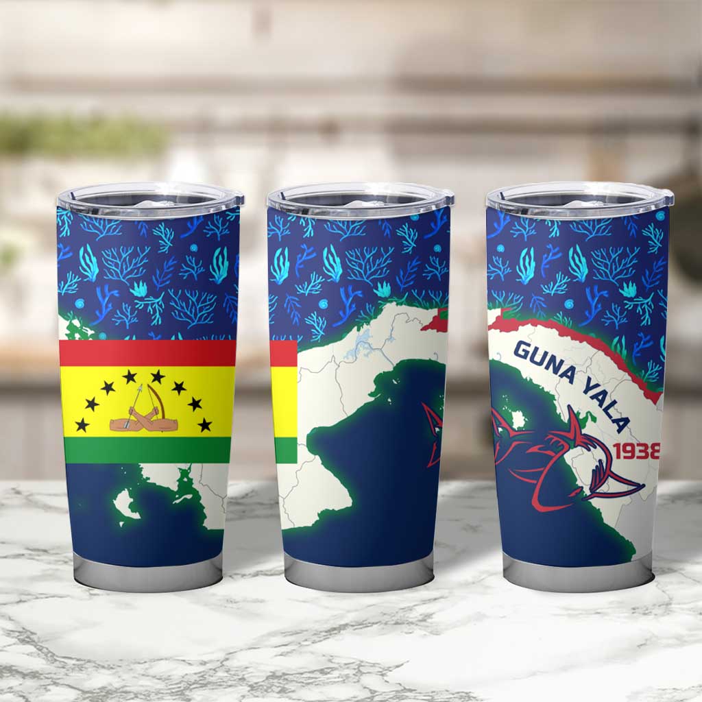Indigenous Regions of Panama Guna Yala Tumbler Cup with Regional Map Lobster Graphic and Coral Pattern 1938 - Wonder Print Shop
