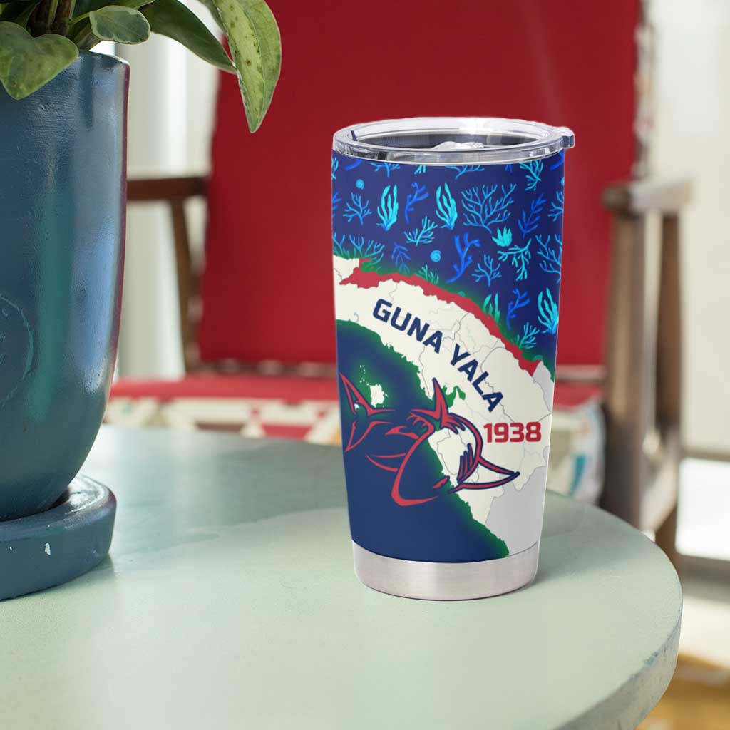 Indigenous Regions of Panama Guna Yala Tumbler Cup with Regional Map Lobster Graphic and Coral Pattern 1938 - Wonder Print Shop