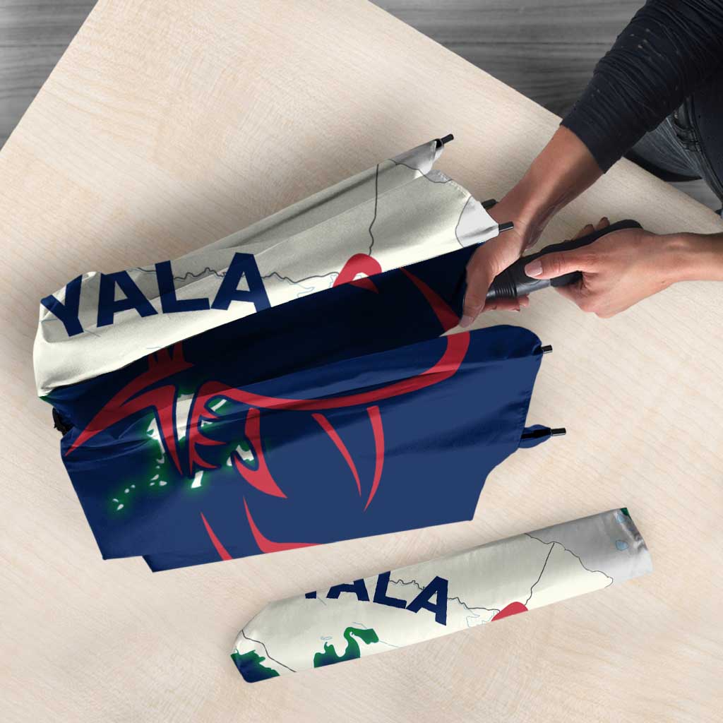 Indigenous Regions of Panama Guna Yala Umbrella with Regional Map Lobster Graphic and Coral Pattern 1938 - Wonder Print Shop