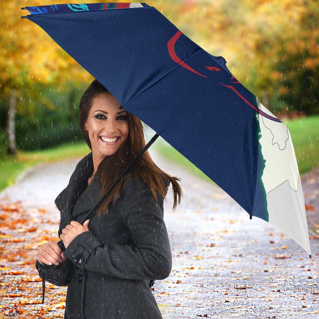 Indigenous Regions of Panama Guna Yala Umbrella with Regional Map Lobster Graphic and Coral Pattern 1938 - Wonder Print Shop