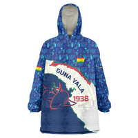 Indigenous Regions of Panama Guna Yala Wearable Blanket Hoodie with Regional Map Lobster Graphic and Coral Pattern 1938 - Wonder Print Shop