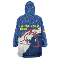 Indigenous Regions of Panama Guna Yala Wearable Blanket Hoodie with Regional Map Lobster Graphic and Coral Pattern 1938 - Wonder Print Shop