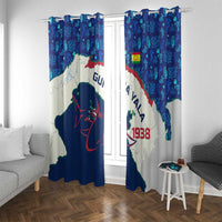 Indigenous Regions of Panama Guna Yala Window Curtain with Regional Map Lobster Graphic and Coral Pattern 1938 - Wonder Print Shop