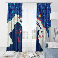 Indigenous Regions of Panama Guna Yala Window Curtain with Regional Map Lobster Graphic and Coral Pattern 1938 - Wonder Print Shop