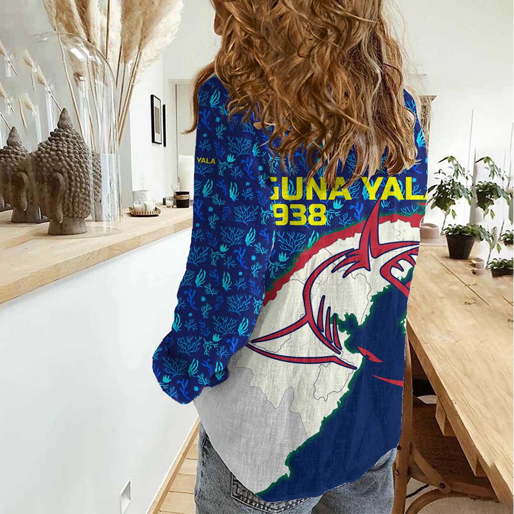 Indigenous Regions of Panama Guna Yala Women Casual Shirt with Regional Map Lobster Graphic and Coral Pattern 1938 - Wonder Print Shop