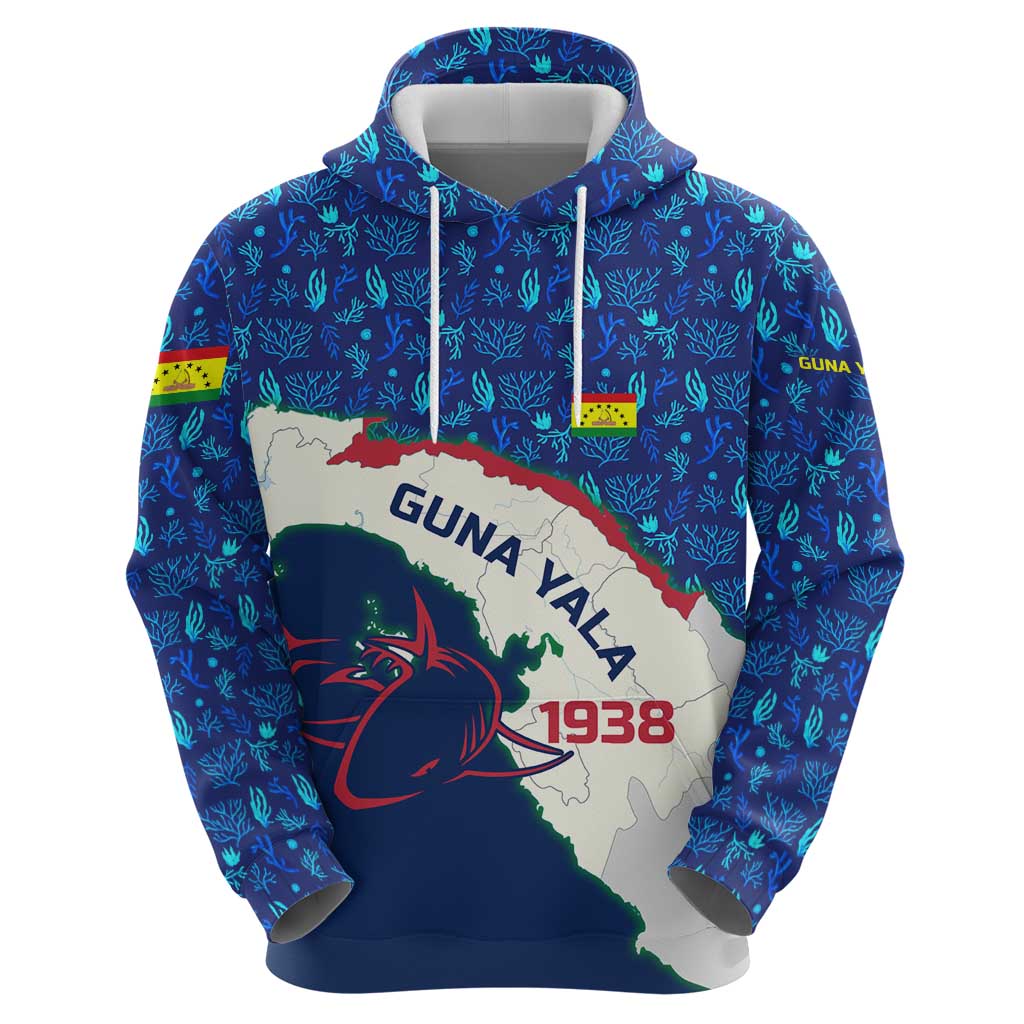 Indigenous Regions of Panama Guna Yala Zip Hoodie with Regional Map Lobster Graphic and Coral Pattern 1938 - Wonder Print Shop
