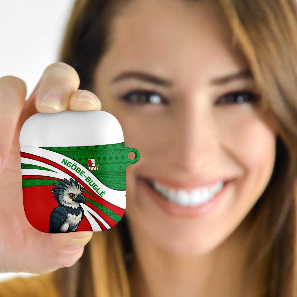 Indigenous Regions of Panama Ngabe-Bugle AirPods Case with Harpy Eagle Graphic and Green Red Tribal Pattern 1997 - Wonder Print Shop