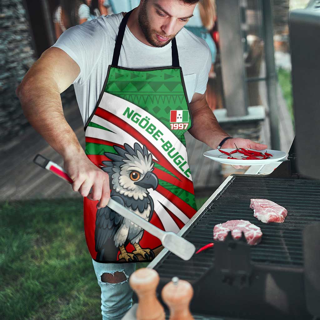 Indigenous Regions of Panama Ngabe-Bugle Apron with Harpy Eagle Graphic and Green Red Tribal Pattern 1997 - Wonder Print Shop