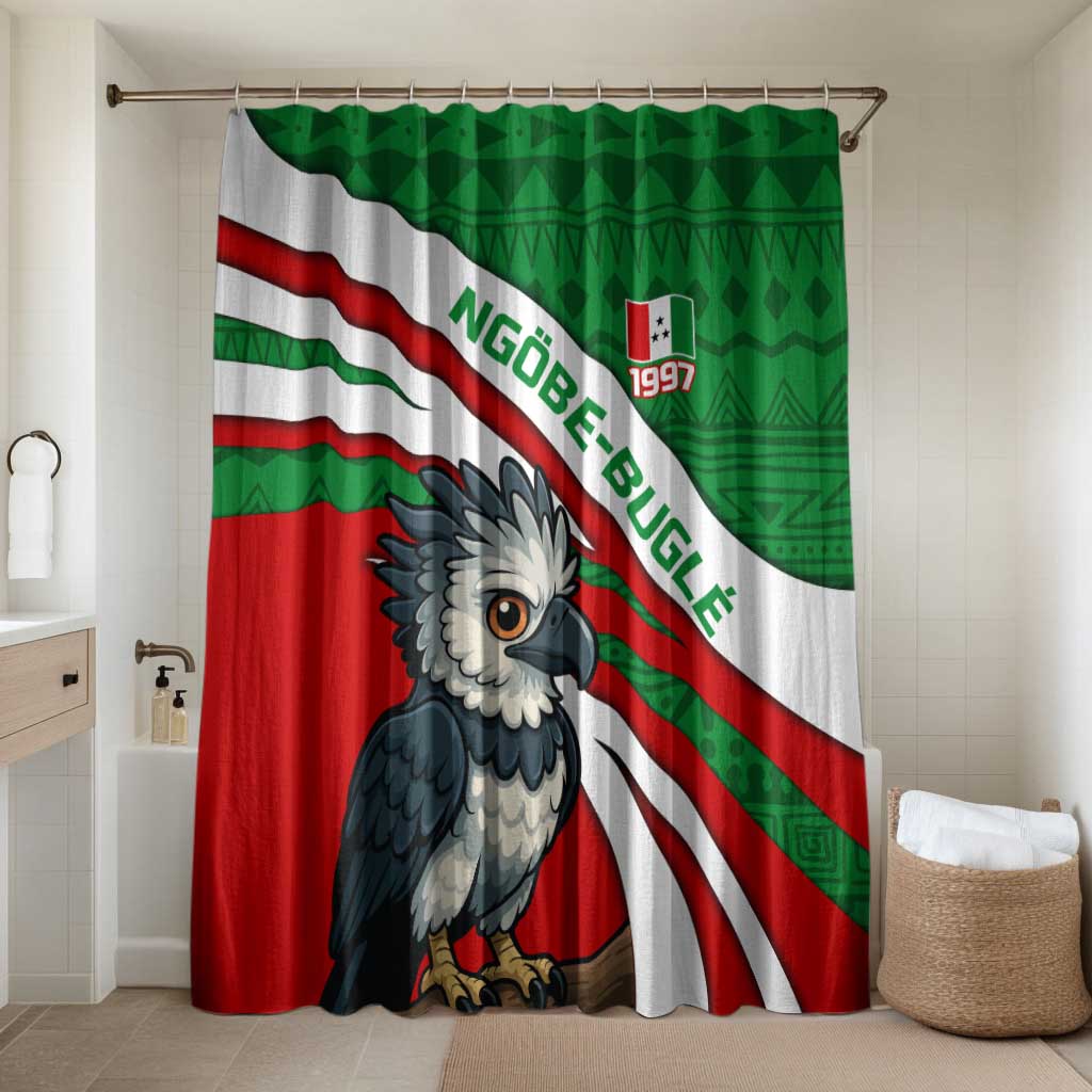 Indigenous Regions of Panama Ngabe-Bugle Bathroom Set with Harpy Eagle Graphic and Green Red Tribal Pattern 1997 - Wonder Print Shop