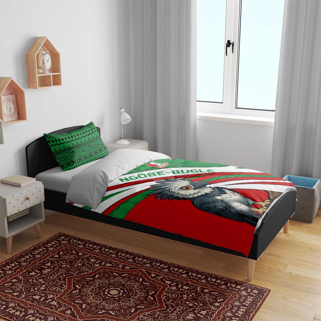 Indigenous Regions of Panama Ngabe-Bugle Bedding Set with Harpy Eagle Graphic and Green Red Tribal Pattern 1997 - Wonder Print Shop
