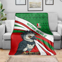 Indigenous Regions of Panama Ngabe-Bugle Blanket with Harpy Eagle Graphic and Green Red Tribal Pattern 1997 - Wonder Print Shop